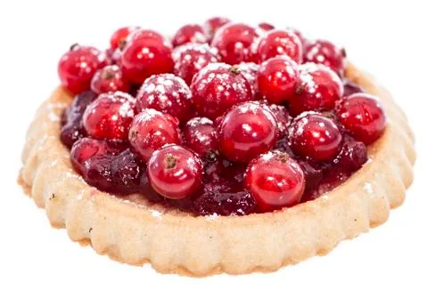 Red currant cupcake (isolated) Stock Photos