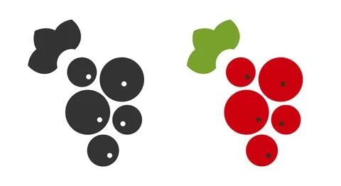 Red currant fruit line icons showcasing vibrant design elements Stock Illustration