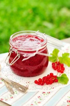 Red Currant Jam, copy space for your text Stock Photos