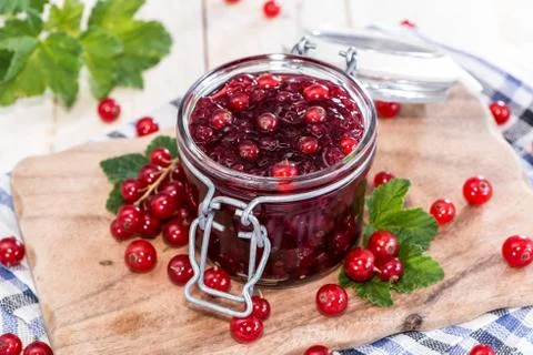Red currant jam Stock Photos