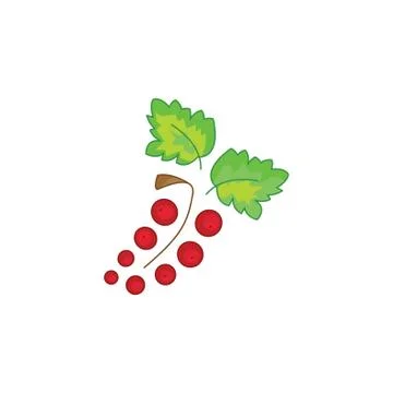 Red currant vector icon on a white background Stock Illustration