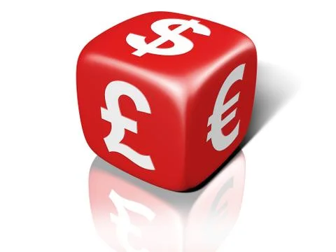 Red currency dice Stock-Illustration