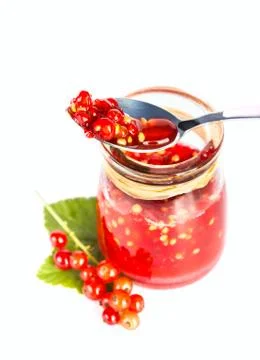 Red current jam Stock Photos
