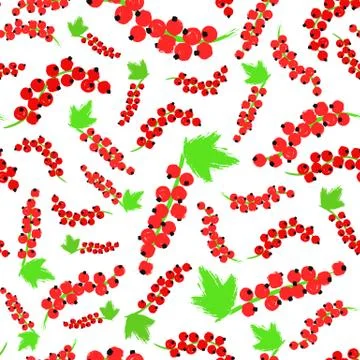 Red Currents Background Painted Pattern Stock Illustration