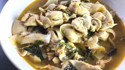 Red curry bamboo shoots Vidéo 341667527