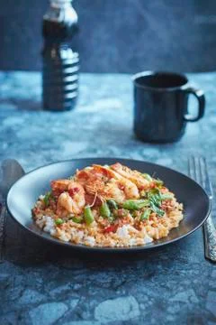 Red Curry shrimp Stock Photos