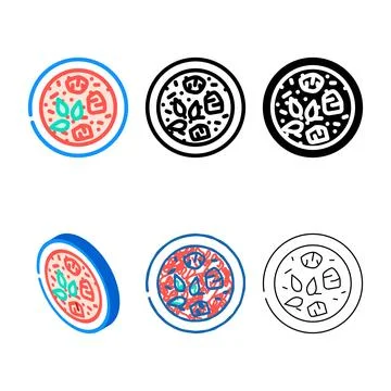 Red curry thai cuisine types color icon vector Stock Illustration