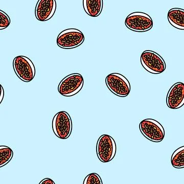 Red curry thai cuisine vector seamless pattern Stock Illustration