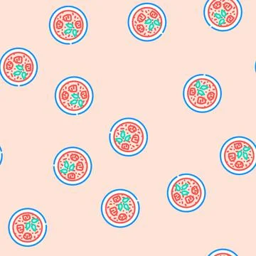 Red curry thai cuisine vector seamless pattern Stock Illustration