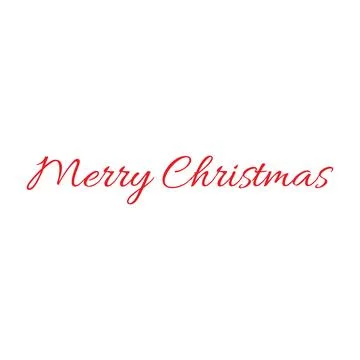 Red Cursive Script Merry Christmas Typography Title Stock Illustration