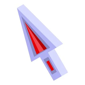 Red cursor arrow pointing diagonally up right Stock Illustration