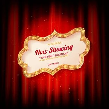 Red Curtain Background Blank Billboard Stock-Illustration