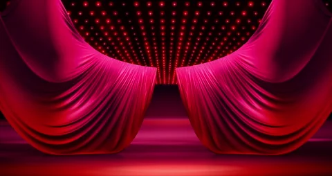 Red Curtain background Stock Footage 278470885