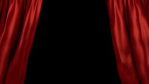 Red Curtain Close Alpha Stock-Footage 75612601