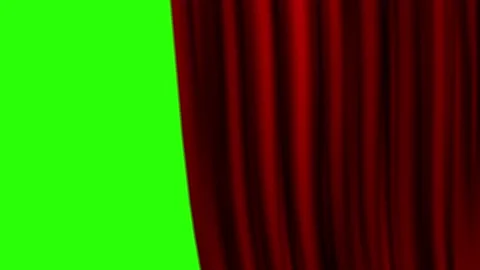 Red curtain closing on green screen. 库存影片 194366109