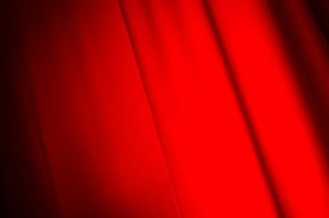 Red Curtain drape background Flag MayDay Foto stock