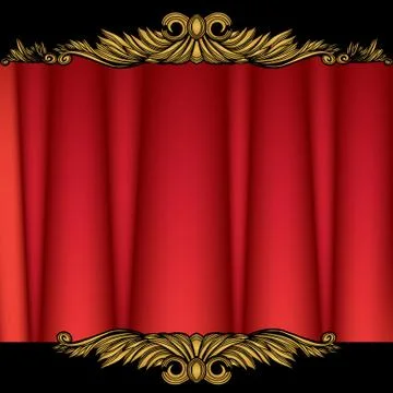 Red curtain 스톡 일러스트