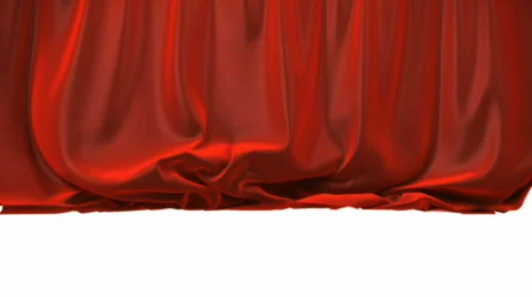 A red curtain lifting up. Stock Footage 874522