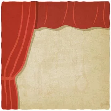 Red curtain old background Stock-Illustration