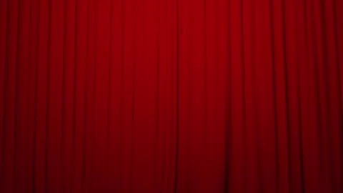 Red Curtain Open Stock Footage 204786066
