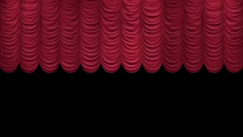 Red curtain opening. Austrian style. 3D animation with matte.4k Stock Footage 83062221