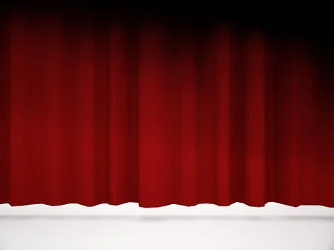 Red curtain rendered Stock Illustration