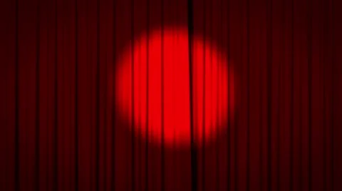 Red curtain with spotlight opening Stock Footage