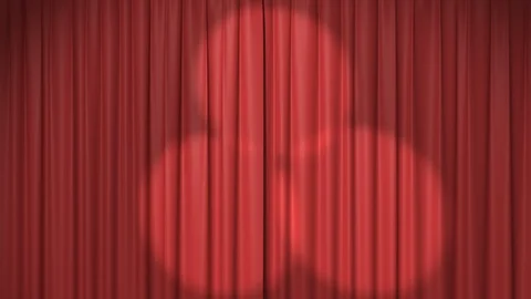 Red Curtain with Spotlights Stock Footage 103581753
