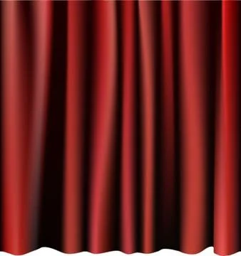 Red curtain for the stage. Editable vector meshes Stock Illustration