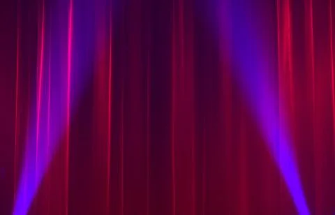 Red curtain-Stage Lights Stock Photos
