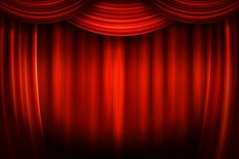 Red curtain. Vector illustration. Stock Illustration