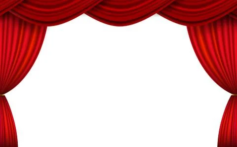 Red curtain on the white background Stock Illustration