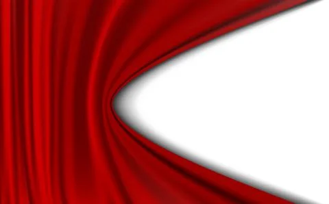 Red curtain on the white background Stock Illustration