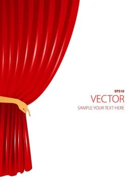 Red curtain with woman hand 스톡 일러스트