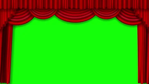 Red curtain2 Stock Footage 307651136