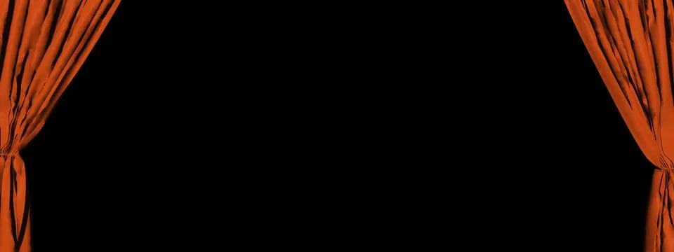 Red curtains - 3D render Stock Illustration