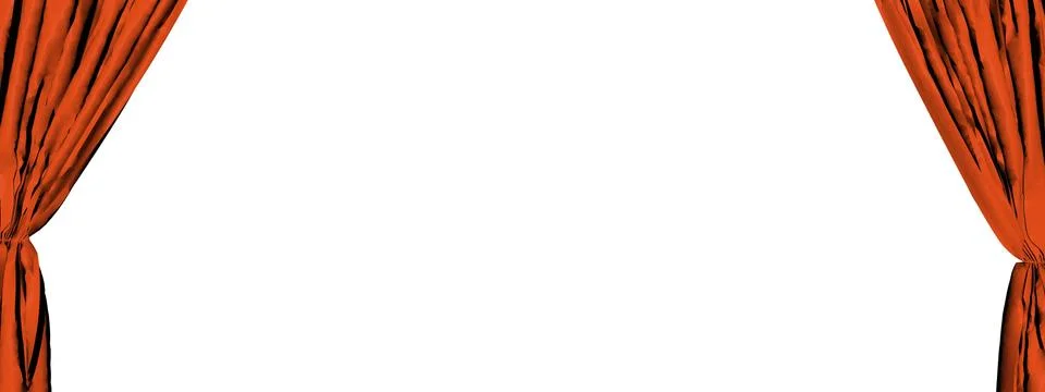 Red curtains - 3D render Stock Illustration