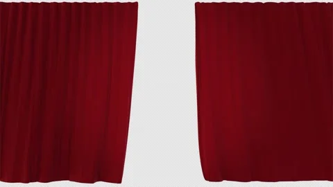Red Curtains On Alpha Stock Footage 168566586