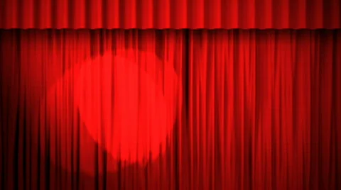 Red curtains animation with lights loop Video stock 831808