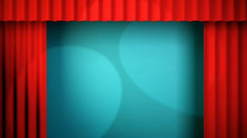 Red curtains animation with lights loop Video stock 831809