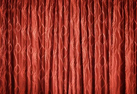 Red curtains - background Stock Photos