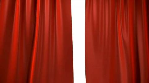 Red curtains blown from the wind. Stock Footage 874506