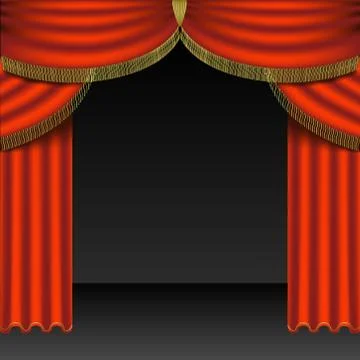Red Curtains Stock Illustration