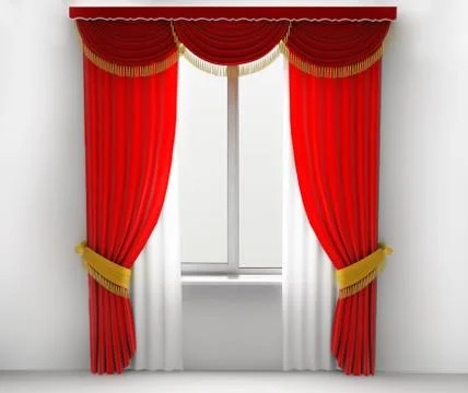 Red curtains Stock Illustration