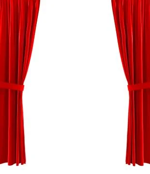 Red curtains Illustrazione stock