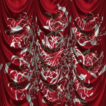 Red curtains 스톡 일러스트