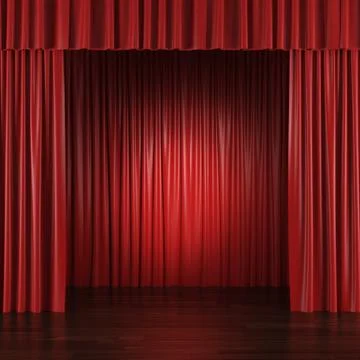 Red Curtains 库存插图