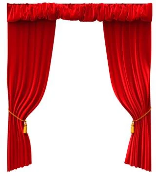 Red Curtains Isolated Stock Illustration