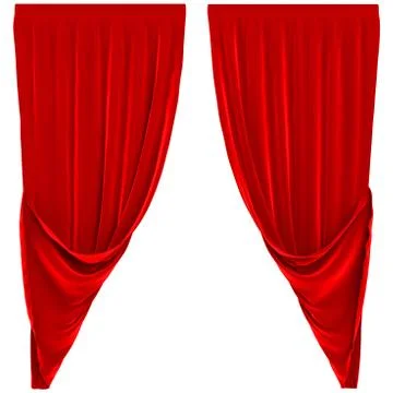 Red Curtains Isolated Stock Illustration