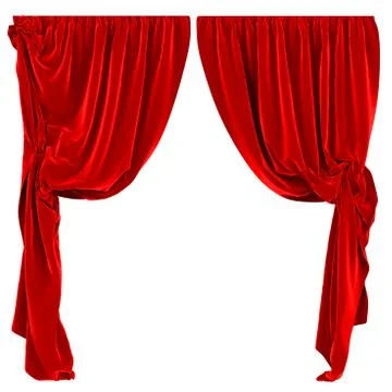 Red Curtains Isolated Stock Illustration